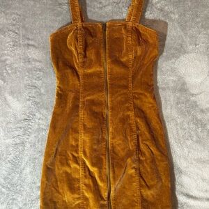 SO Corduroy Mini Dress in Warm Brown